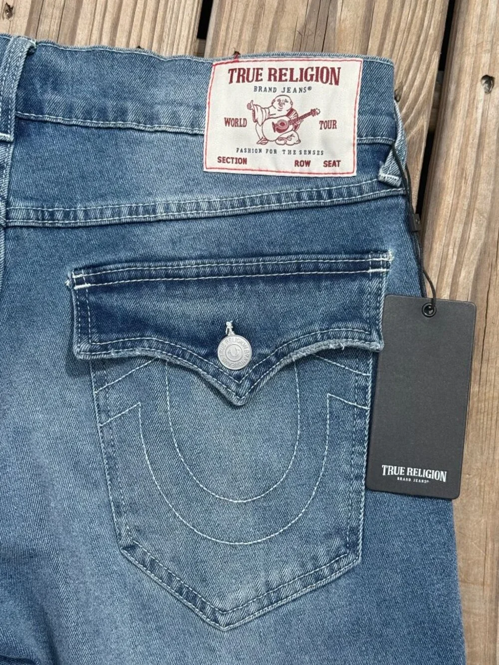 NWT True Religion Ricky Relaxed Straight Jeans Y2K Streetwear W33 L34 3870